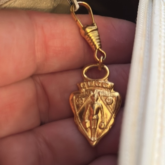 Vintage Gucci Monogram Logo White Canteen Round Crossbody Leather Shoulder Bag - Picture 7 of 14